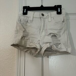 Stylish White Distressed Women Shorts